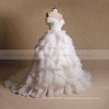 Afghan new design muslim white one wedding dress ruffle bridal